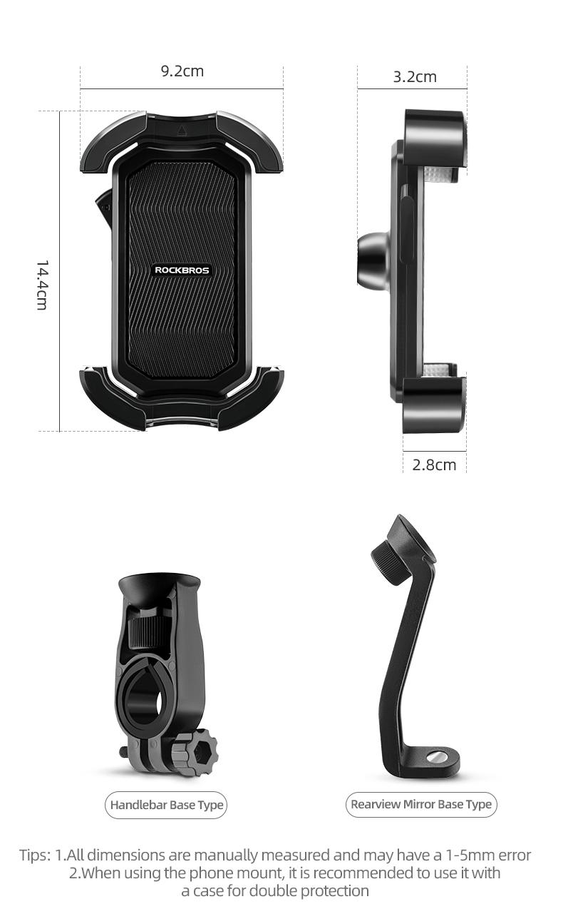 ROCKBROS Motorcycle Phone Mount, Motorcycle Phone Holder with Security Lock, Shockproof Phone Holder for Motorcycle, Adjustable Motorcycle Phone Holder Mount, Suitable for 4.7”-6.8” Phone