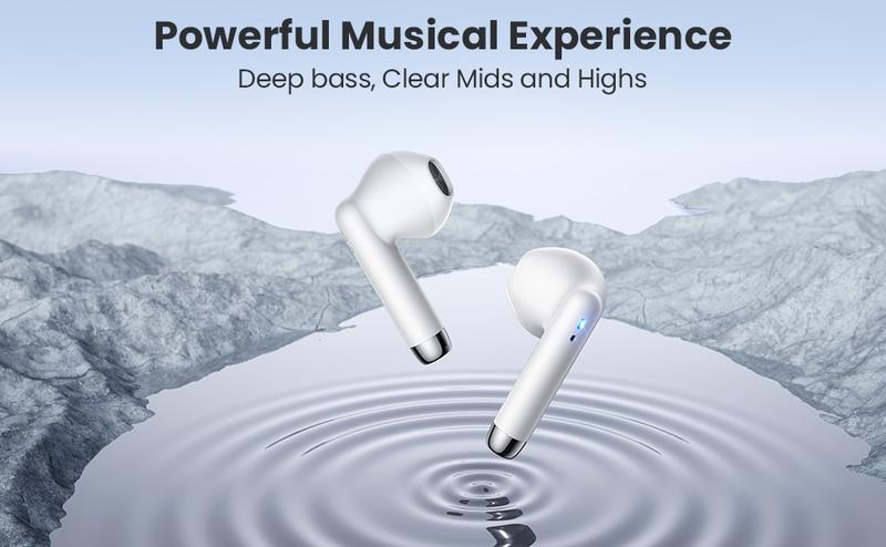 Wireless Headset, Bluetooth Headset with ENC Noise Cancellation, Wireless Headphones, in-Ear True Wireless Headphones (2024 Model) Bluetooth 5.3 Headphones IPX5 Waterproof