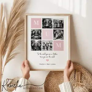 Personalised Mum or Mom Photo Poster Unframed, Custom Gift from Son Or Daughter, Mother’s Day Gift for Mum/Mom, Christmas Gift, Photo Keepsake