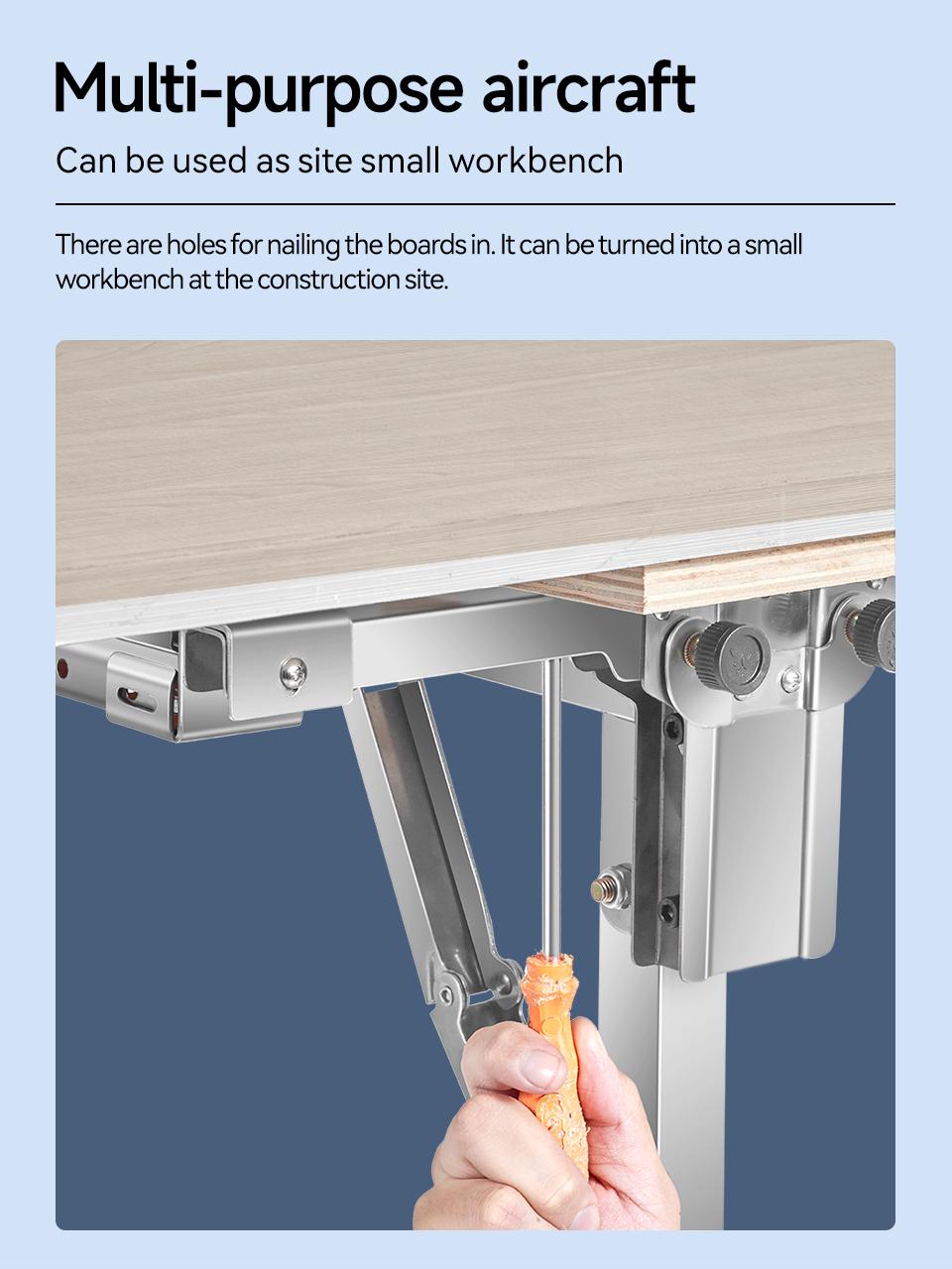 IMBOT Double Row Roller Foldable Wood Cutting Bracket Adjustable Height Portable Workshop Assistant for Material Handling & Space Optimization