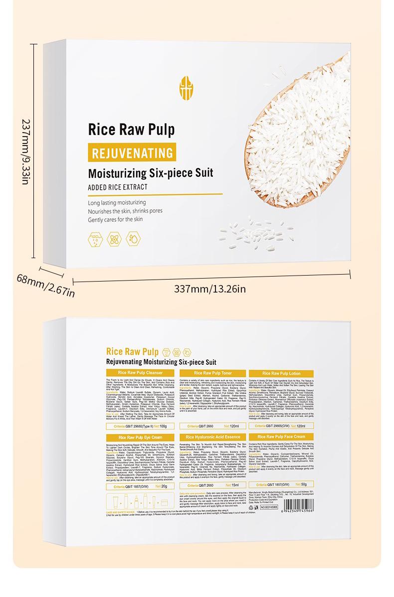 Korean Rice Toner Set with 77.78% Rice Extract & Niacinamide for Hydration & Brightening 6 Best-Selling Products Ideal for Gifts