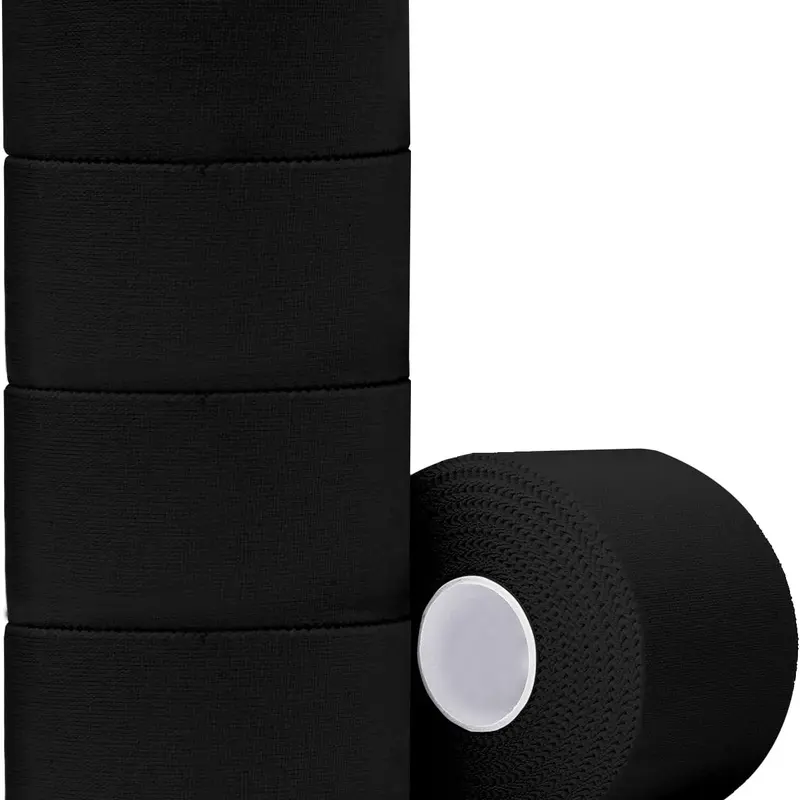 Athletic Tape,5 Pack Black Sports Tape Strong Stick No Sticky Residue for Hockey Climbing Sports Medical Splints