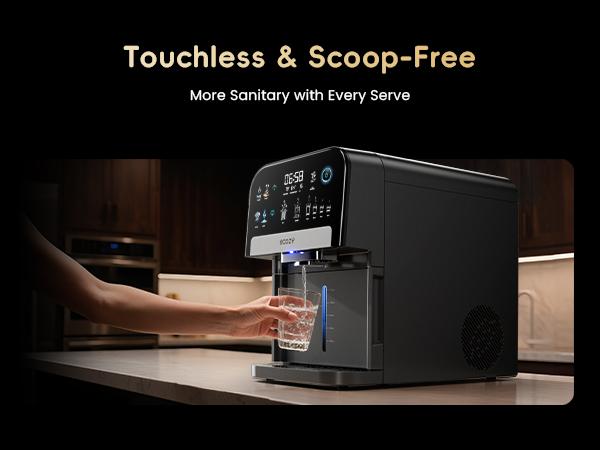 ecozy Nugget Ice Dispenser, Ultra-quiet Smart 2-in-1 Pebble Ice Machine Countertop & Water Dispenser with App Control, Easy Self-Cleaning, Auto Lighting, TDS Monitor, Measured Dispensing, Christmas Gift, Holiday Haul Gift