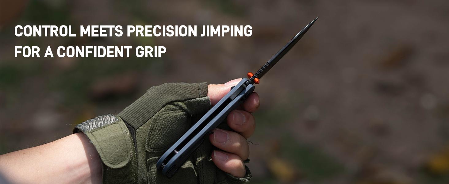 CJRB Bolt Folding Pocket Knife, 3.25'' AR-RPM9 Steel Blade G10 Handle EDC Knife with Recoil Lock Pocket Clip for Men Women Camping Survival Hiking