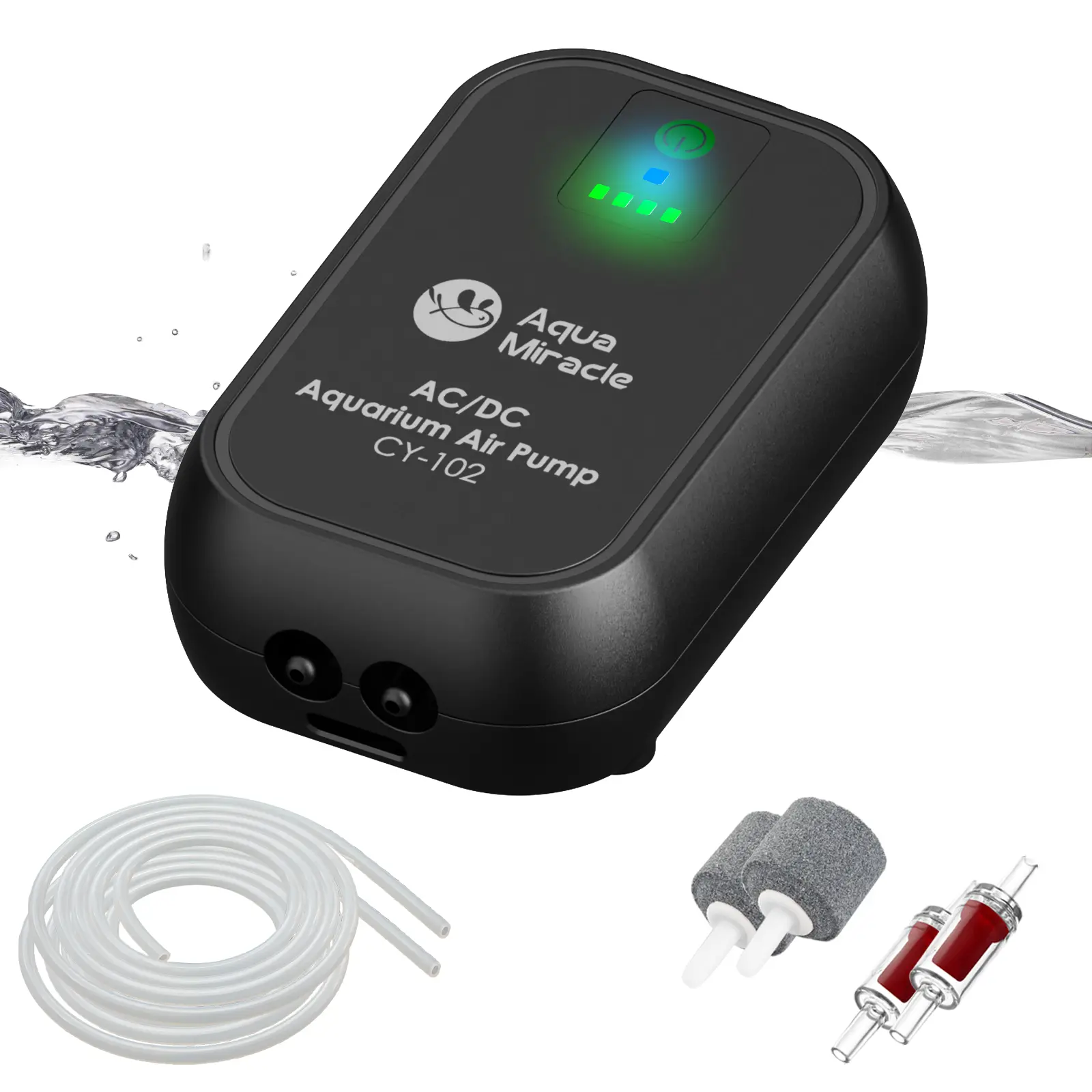 AquaMiracle USB Aquarium Air Pump Rechargeable Aerator for Bait Bucket, Portable Battery Powered Air Pump for Aquarium, Fish Tank Air Pump for Outdoor Fishing, Power Outage & Emergency,back to school