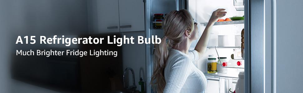 Lepro LED Refrigerator Light Bulb - 40W Equivalent Waterproof Appliance Bulb Replacement for Frigidaire, 5000K Daylight Non-Dimmable Freezer Bulbs with 450 Lumen, 120V 5W A15 E26 Medium Base, 2 Pack