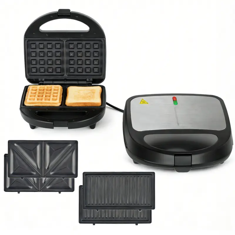 The ultimate kitchen gift: 3-in-1 waffle, panini and grill maker | Removable griddle for easy cleaning | Perfect housewarming, wedding, Christmas and home gifts for food lovers,waffle maker breakfast set,waffler,panini press sandwich maker,indoor bbq