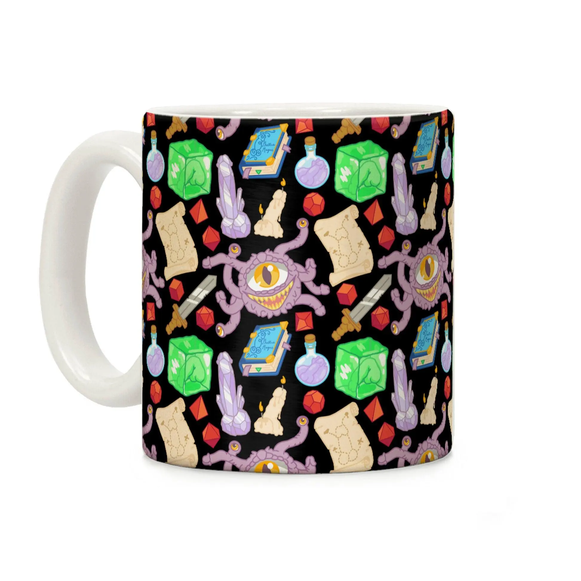 [ Sale 50% Up To ] Dungeons And Dragons Hidden Peen Pattern Coffee Mug - 11oz, 15oz Ceramic Drinkware with Large Handles, Printed in the USA