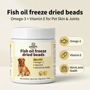 Pet Deep-Sea Fish Oil + Collagen Vtamin E  Freeze-Dried Granules Promotes healthy coat and skin in pets Supports canine health care 30 granules per jar