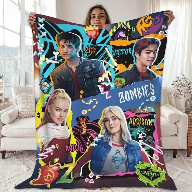 Cozyverse Blanket Channel Zombies 4 Movie Characters Blanket, Zed And Addison, Victor And Nova,  Zombies Poster 2025,  Blanket It is an excellent gift for children, family and friends