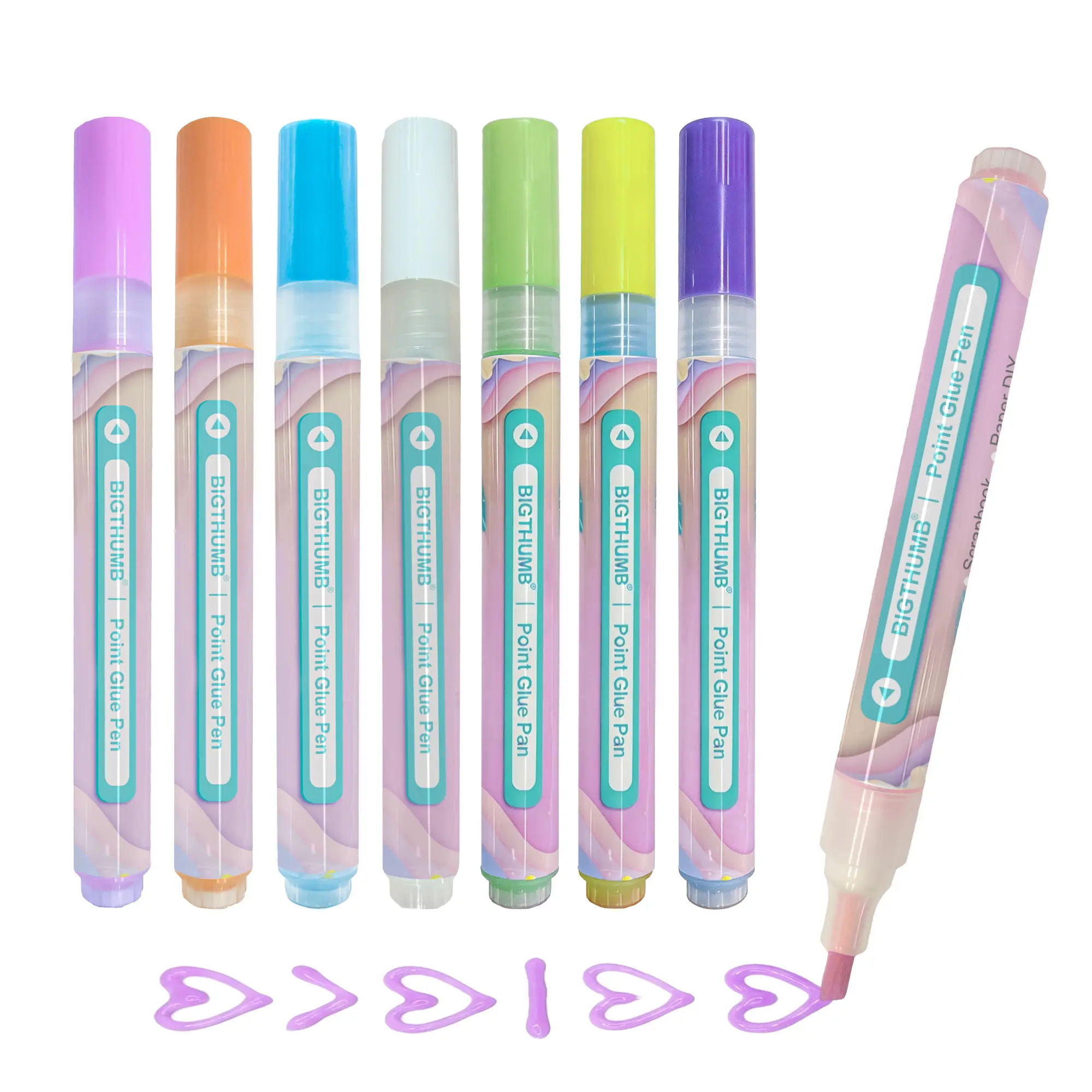 Leven 7-Pack Chisel Tip Glue Pen Set, Fast Drying Precision Adhesive Pens for Kids' Scrapbooking & Cardstock Crafts (Office Stationery Adhesive Supply), Fast Drying Adhesive