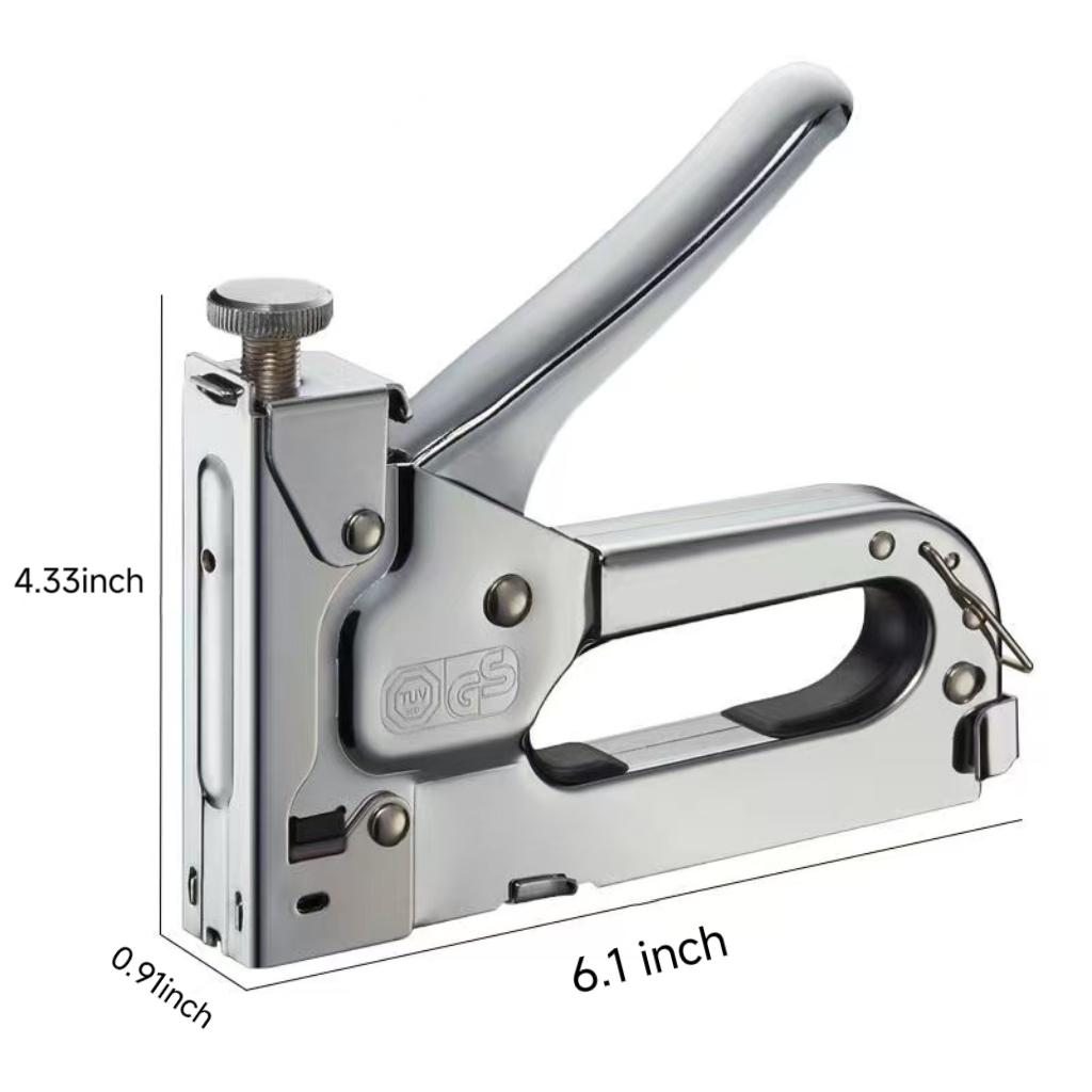 3 in 1 Staple Gun, 1 Count Extra Heavy Duty Staple Gun with 800pcs Staples, Multifunctional Upholstery Stapler for Fixing Material, Decoration, Carpentry, Furniture, Door and Window