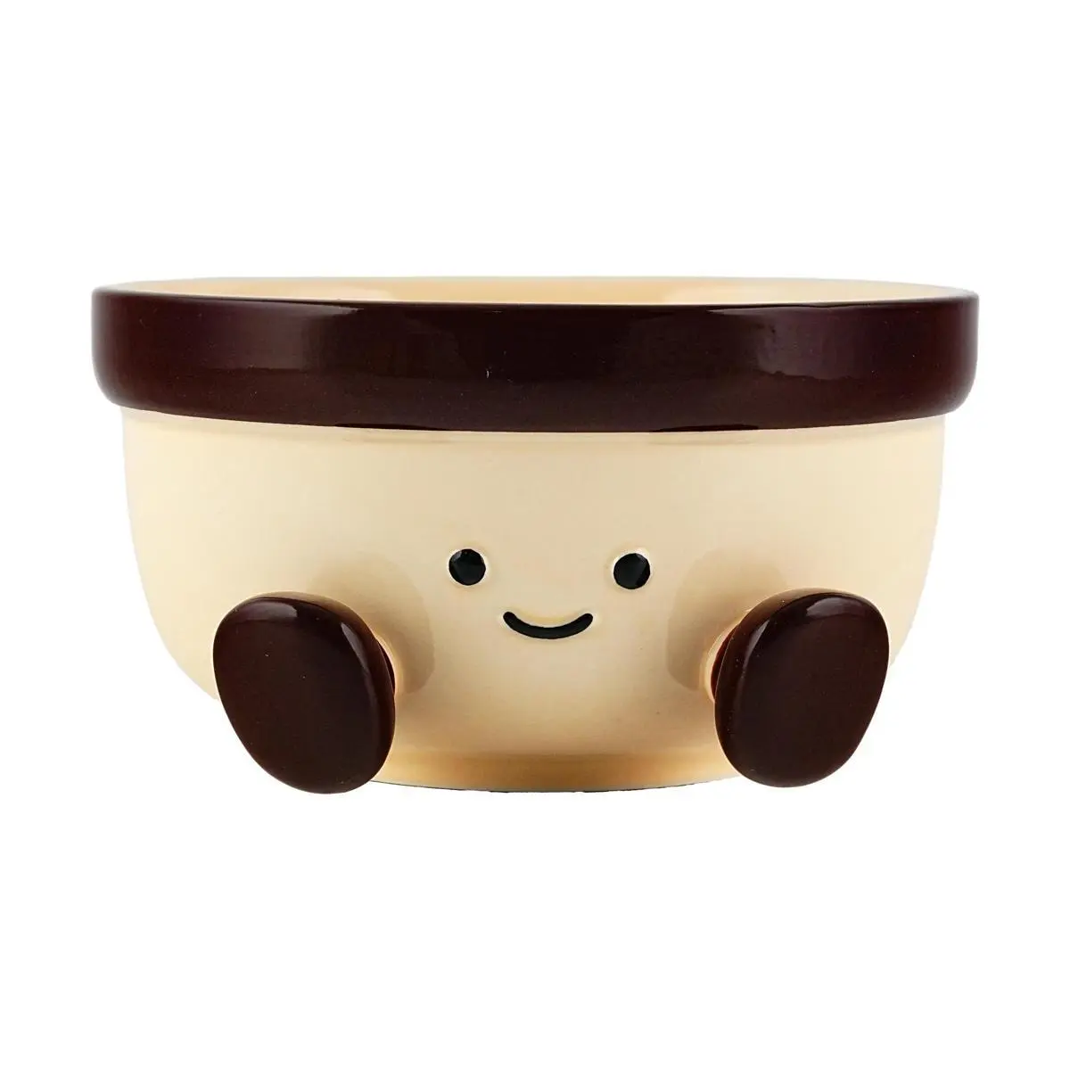 Kawashimaya Cute Cocoa Bean Series Ceramic Bowl - 15.5x8cm, Adorable Tableware for Kids & Adults