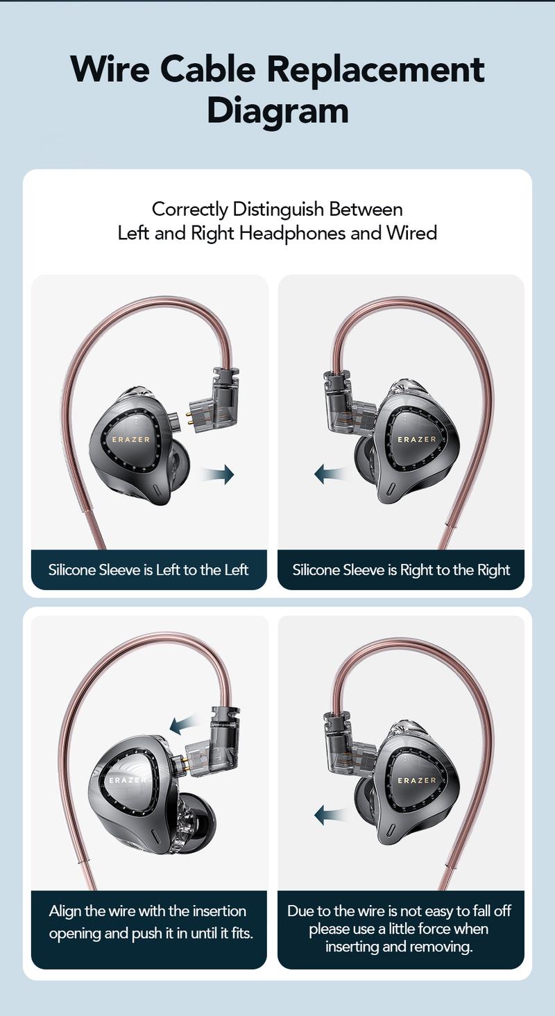 ERAZER XP10 Portable Wired In-Ear Earphone, Wired Headphones With Mic, HiFi Subwoofer Noise Cancelling Wired Earphones for Game Sports, 3D Stereo Sound Headphones For Gym & Sports & Game, Headphones 8D Audio, Electronic Audio Earbud