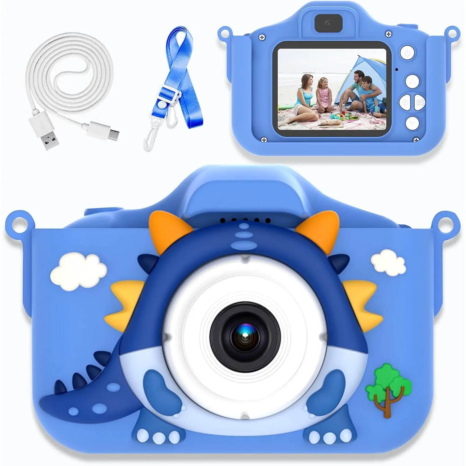 Kids Point Shoot Portable Digital Camera - 48MP, 64GB Memory Card, 1080P Video, Dual Cameras, Ideal Christmas & Birthday Gifts for Boys & Girls, Portable Camera