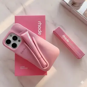 Aesthetic Lip Gloss Holder Case for iPhone – Cute Silicone Shockproof Cover