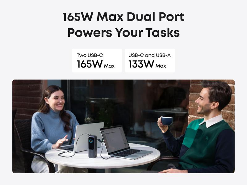 [Live Only]Anker Nano Power Bank, 10,000mAh Portable Charger and Anker 140W Laptop Charger, 4-Port Multi-Device Charging and ANKER 25000mAh 165W USB-C Power Bank