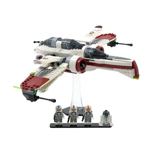 Angled Acrylic Display Stand Compatible with LEGO 75402 ARC-170 Starfighter - Set Not Included