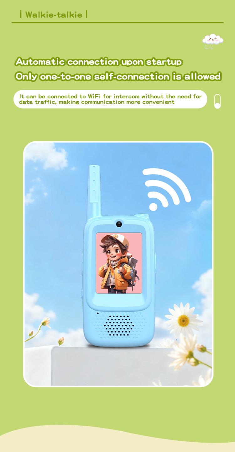 1 Pair  Kids Walkie Talkies with Video – Screen Display Toy Radios with Voice Effects, One-on-One Pairing, Long Range – Birthday Toys Gifts for Boys & Girls Ages 3–10