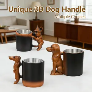 Dachshund Coffee Mug Tea Cup Creative 3D dogs Shape Resin Mug | Funny Pen Holder & Planter Decoration, Desk Organizer for Birthday & Christmas Gift for Dogs Owner