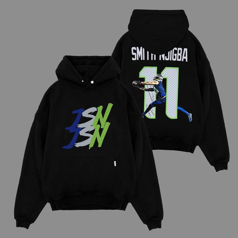 JSN 11 Jaxon Smith-Njigba For The 12s Cotton Hoodie Sweatshirt T-Shirt (Made In US), JSN Fans Outfit, The 12th Man Game Day Outfits, Gift For Football Fans, Football Graphic Hoodie