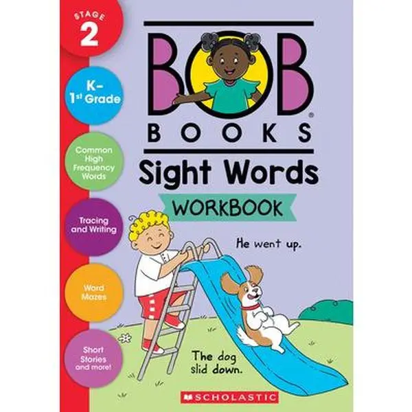 Bob Books - Sight Words Workbook for Phonics, Handwriting Practice Workbooks, Learning Materials, Ages 4+, Kindergarten (Stage 2: Emerging Reader) - Scholastic Paperback