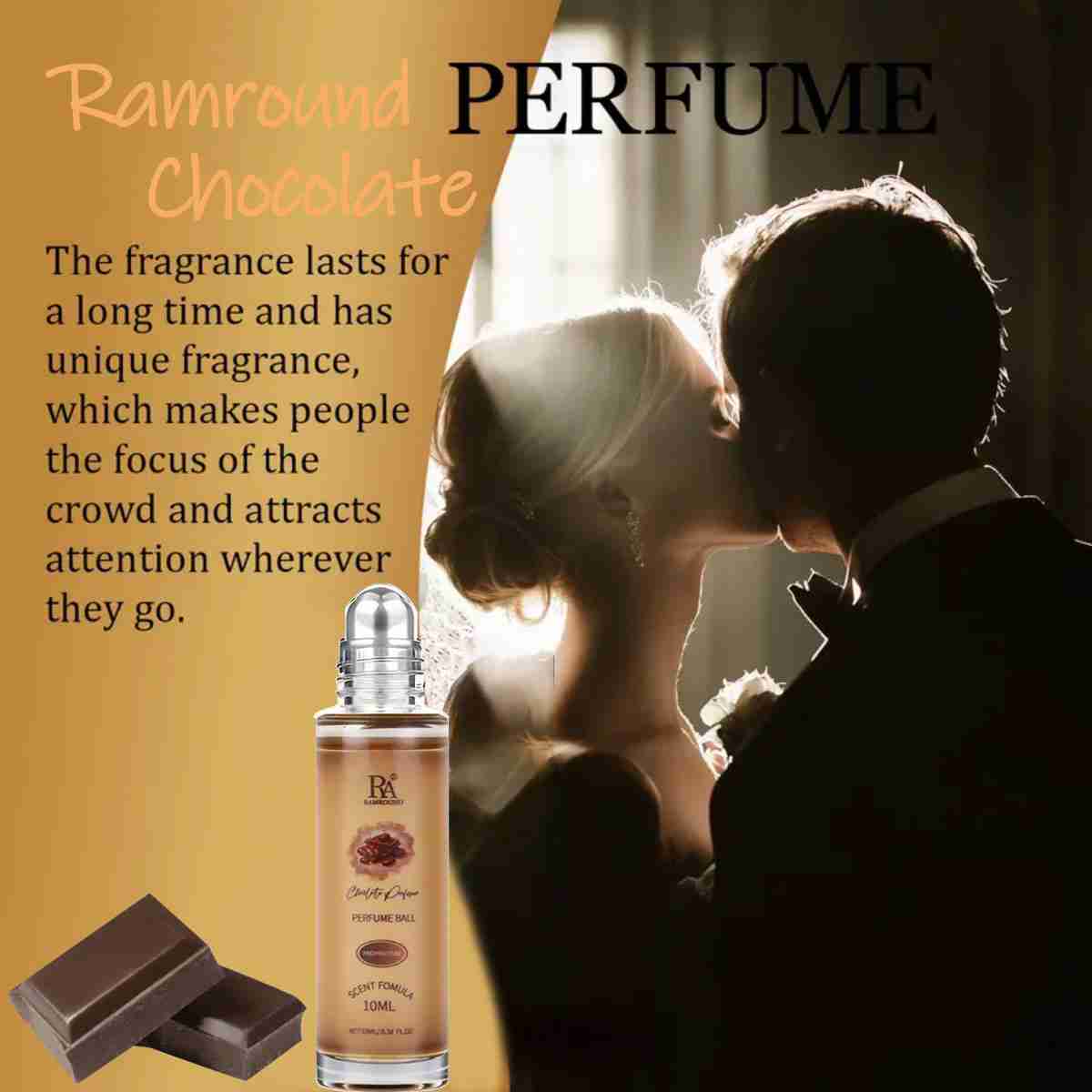 Chocolate Roll-On Perfume, 10ml of Rich, Long-Lasting Gourmand Scent! Unique & Captivating Fragrance for Dates, Work, & Travel. Romantic Gift Set