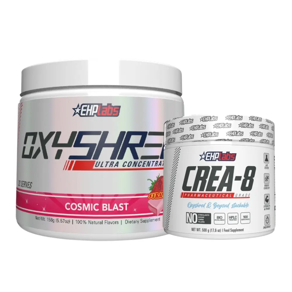 OxyShred + CREA-8 Performance Stack | Pre-Workout Energy + Creatine Monohydrate | Energy & Strength Support | Sugar-Free Training Combo