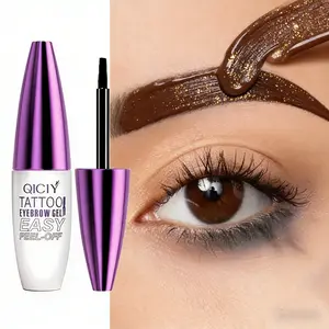 Easy Peel-Off Eyebrow Gel, Qiciy Tattoo Eyebrow Gel, Tinted Eyebrow Dye Paste, Profess