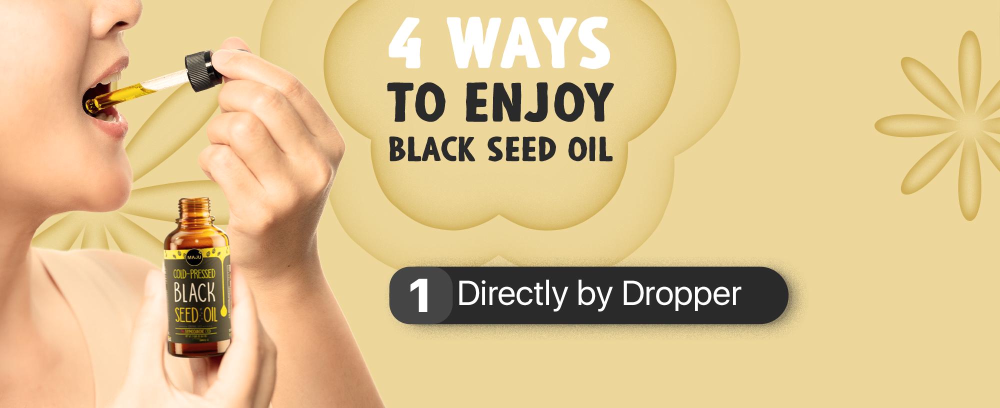 MAJU Black Seed Oil Liquid Dropper (2oz) - Travel Size Nigella Sativa Oil Dropper, High Thymoquinone, Blended Wellness Supplement, Immunity and Digestion Fitness Dietary