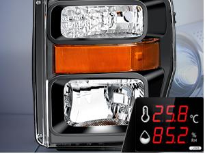 Nilight Headlight Assembly Compatible with 2008 2009 2010 Ford F250 F350 F450 Super Duty Headlamps Replacement Black Housing Amber Reflector Clear Lens Driver and Passenger Side