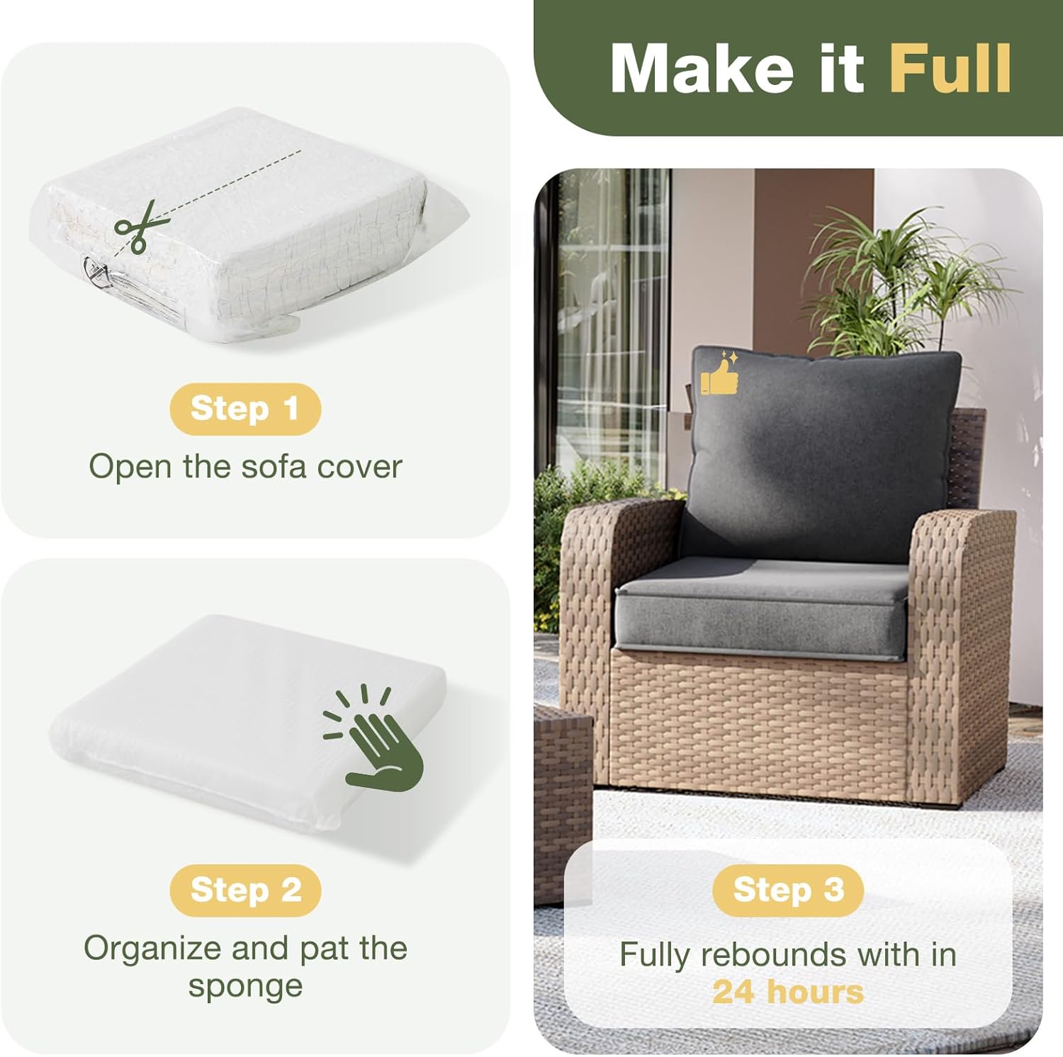 Aoxun 4-Piece Outdoor Replacement Cushions, Deep Seat Cushions for Patio Furniture, Waterproof & Fade Resistant, Couch Cushions for 4-Seat Patio Conversation Sets, Sky Blue Aoxun 4-Piece Outdoor Replacement Cushions, Deep Seat Cushions for Patio Furniture, Waterproof & Fade Resistant, Couch Cushions for 4-Seat Patio Conversation Sets, Sky Blue