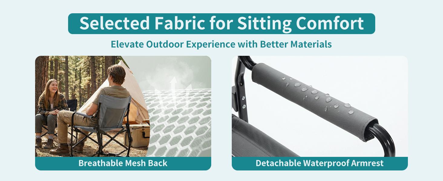 Stowaway Rocker ,Folding Camping Chair, Padded High Back, Adjustable Lumbar Support, Extra Wide for Adults, 5000 LBS Steel Frame, Portable Outdoor