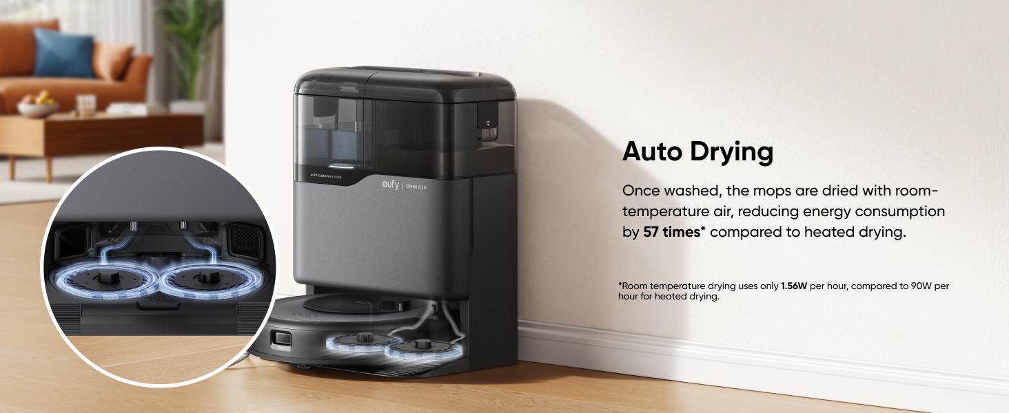 [LIVE-ONLY] eufy C20 Omni Robot Vacuum, Robot Vacuum and Mop Combo, Self Emptying, Auto Mop Washing and Auto Drying for hands-free cleaning, 3.35-Inch Ultra-Slim Body, 7000 Pa Powerful Suction, All-in-One Station｜Spingtok