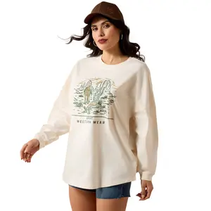 Women's Canvas Oversized Long Sleeve T-Shirt