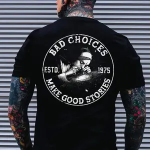 BAD CHOICES MAKE GOOD STORIES Smoking Nun Print Men's T-shirt
