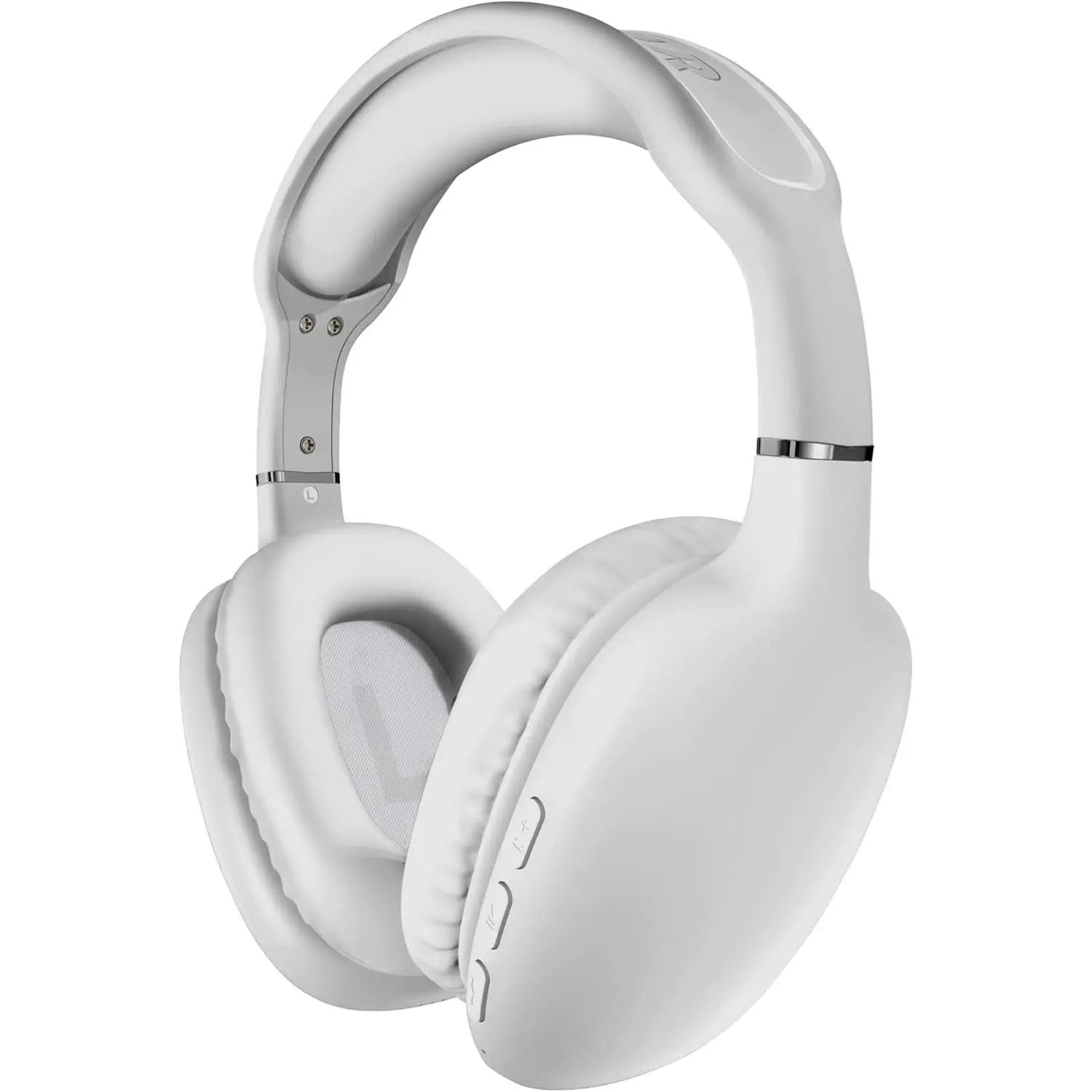 HyperGear Over-Ear Headphones - Wireless Bluetooth Headphones with Noise Isolation, Built-in Mic, Soft Memory Foam Cups for All-Day Comfort, White