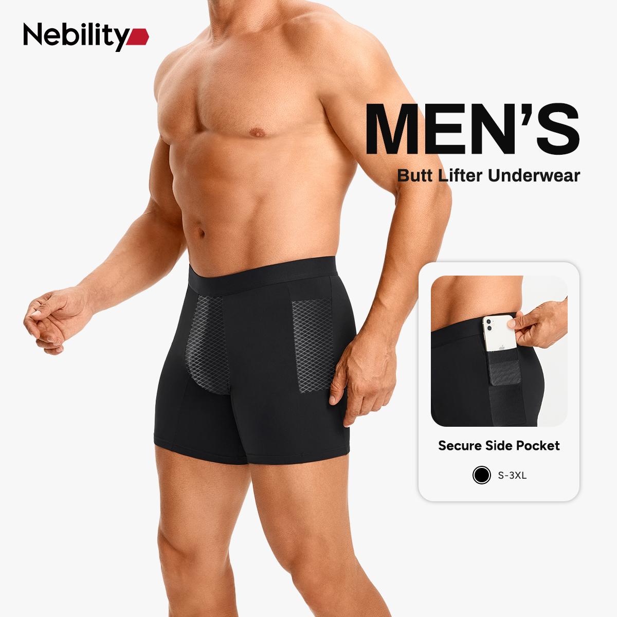 Nebility Men's Compression Shorts with Side Pockets High Performance Workout & Running Spandex Shorts for Enhanced Performance