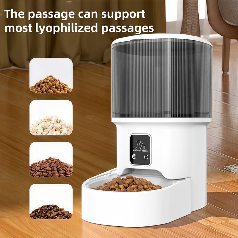 1.06 Gallon Smart Pet Feeder for Large Dogs, WiFi & APP Control Automatic Timed Feeder, Portion Control, USB/Battery Dual Power, Anti-Spill Design, Real-Time Alert & Auto-Off, Easy to Install