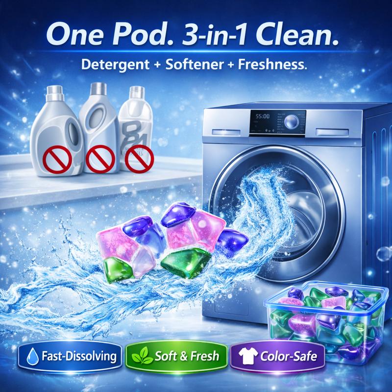 5-in-1 Laundry Detergent Pods (50 Count) with Coconut Sea Breeze Scent Booster – Toss & Wash Heavy Duty Stain Remover Pods
