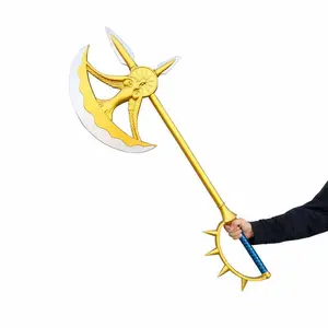 Kinstore 47.5" Cosplay PU Foam The Seven Deadly Sins Anime Soft Non-Functional Axe for Cosplay Costume Soft Prop Convention Safe Costume