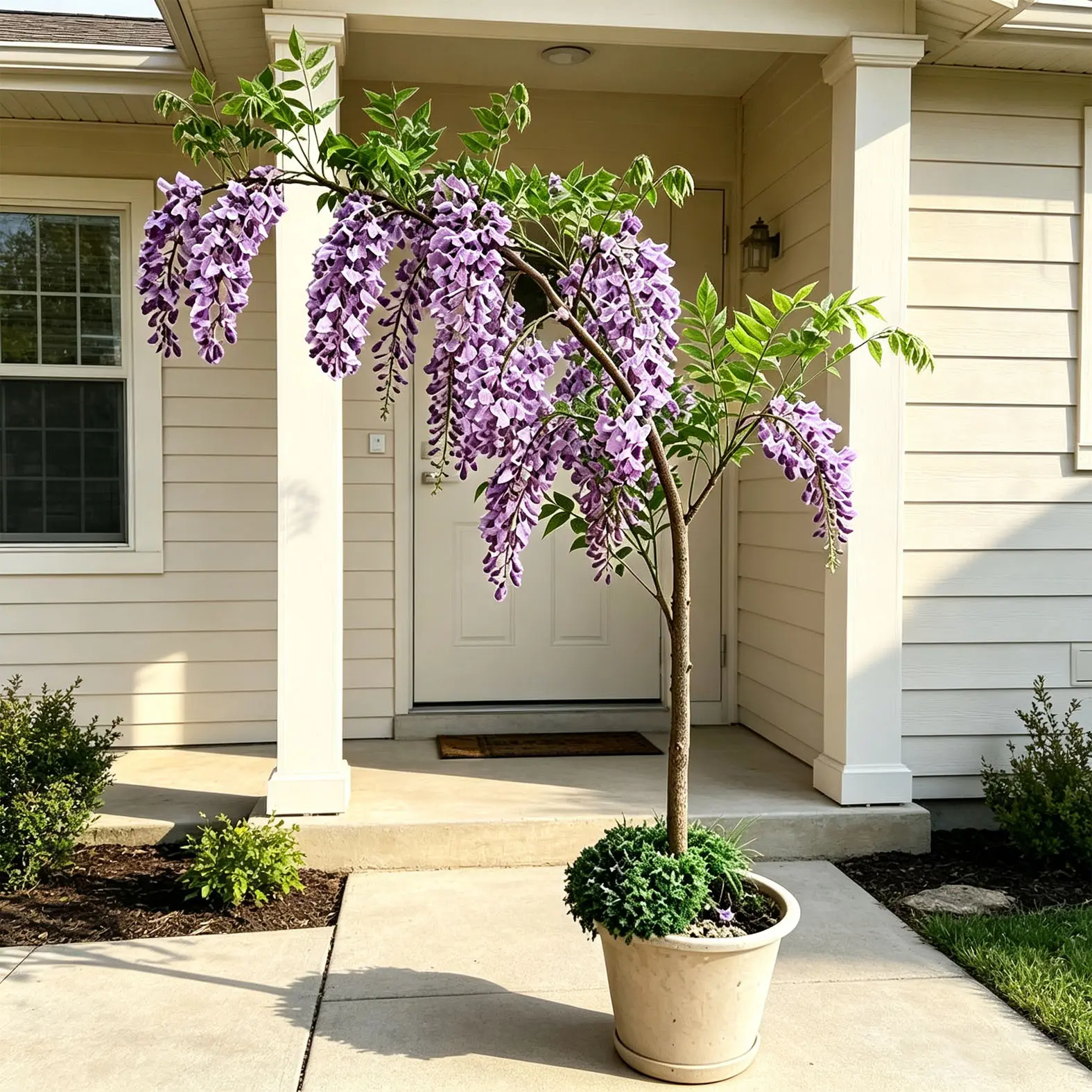 Purple Wisteria Vine Bare Root Seedling - Fragrant Long-Flower Climber for Garden Arbor, Trellis Landscape Decor