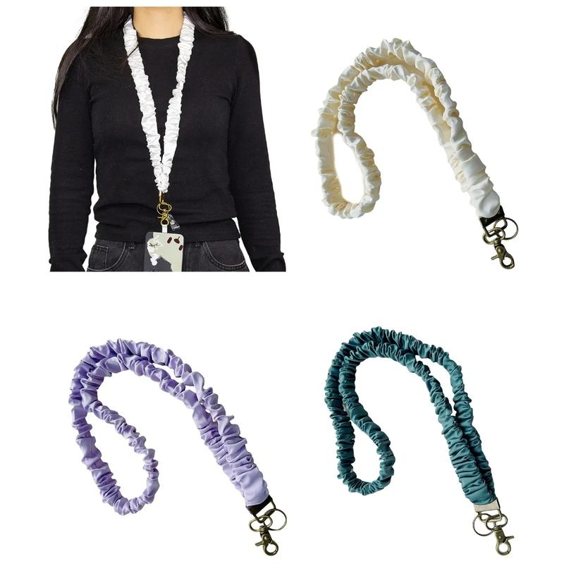 Elastic Hairband Lanyard Keychain for Women Hands-Free ID Key Holder Necklace Stretchy Lightweight Design Cute Practical Accessory for Teachers Office School Travel Daily Use Gift Giving