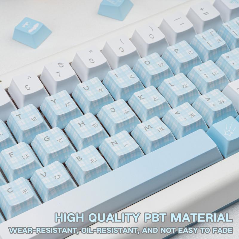 Ergonomic keycaps COOMICKEY Creamy Keycaps Set 145 Keys PBT Dye Sublimation Snowman Shape Blue Custom Keycap for 61/64/87/104/108 Cherry MX Switches ISO ANSI Layout Mechanical & Gaming Keyboard