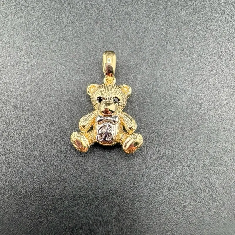Gold 14k pendant teddy bear design for everyday wear