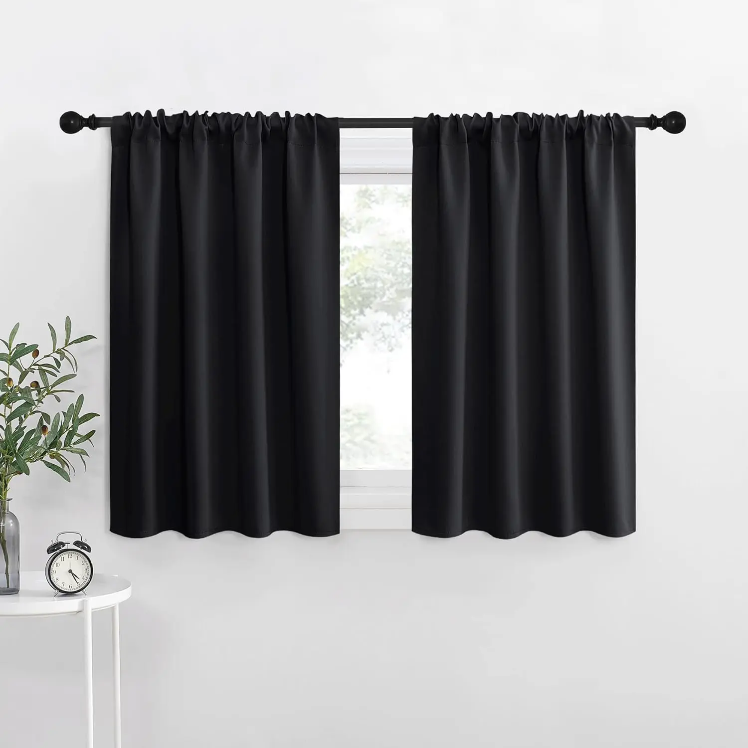 NICETOWN 36-in Short Home Decoration Darkening Curtains, 2-Panel Adjustable Size Small Window Drapes, Thermal Insulating Blackout Panels for RV Bunk-Kitchen Sink (42-in Wide, 2-in Curtains), Home Decoration Curtain