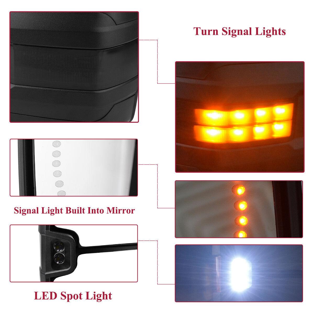 YITAMOTOR Towing Mirrors Compatible with Chevy Silverado Tahoe Suburban Avalanche GMC Sierra Yukon Cadillac Escalade 2003-2006 Power Heated LED Signal Lamp Clearance Light Black Pair Mirrors YITAMOTOR Towing Mirrors Compatible with Chevy Silverado Tahoe Suburban Avalanche GMC Sierra Yukon Cadillac Escalade 2003-2006 Power Heated LED Signal Lamp Clearance Light Black Pair Mirrors