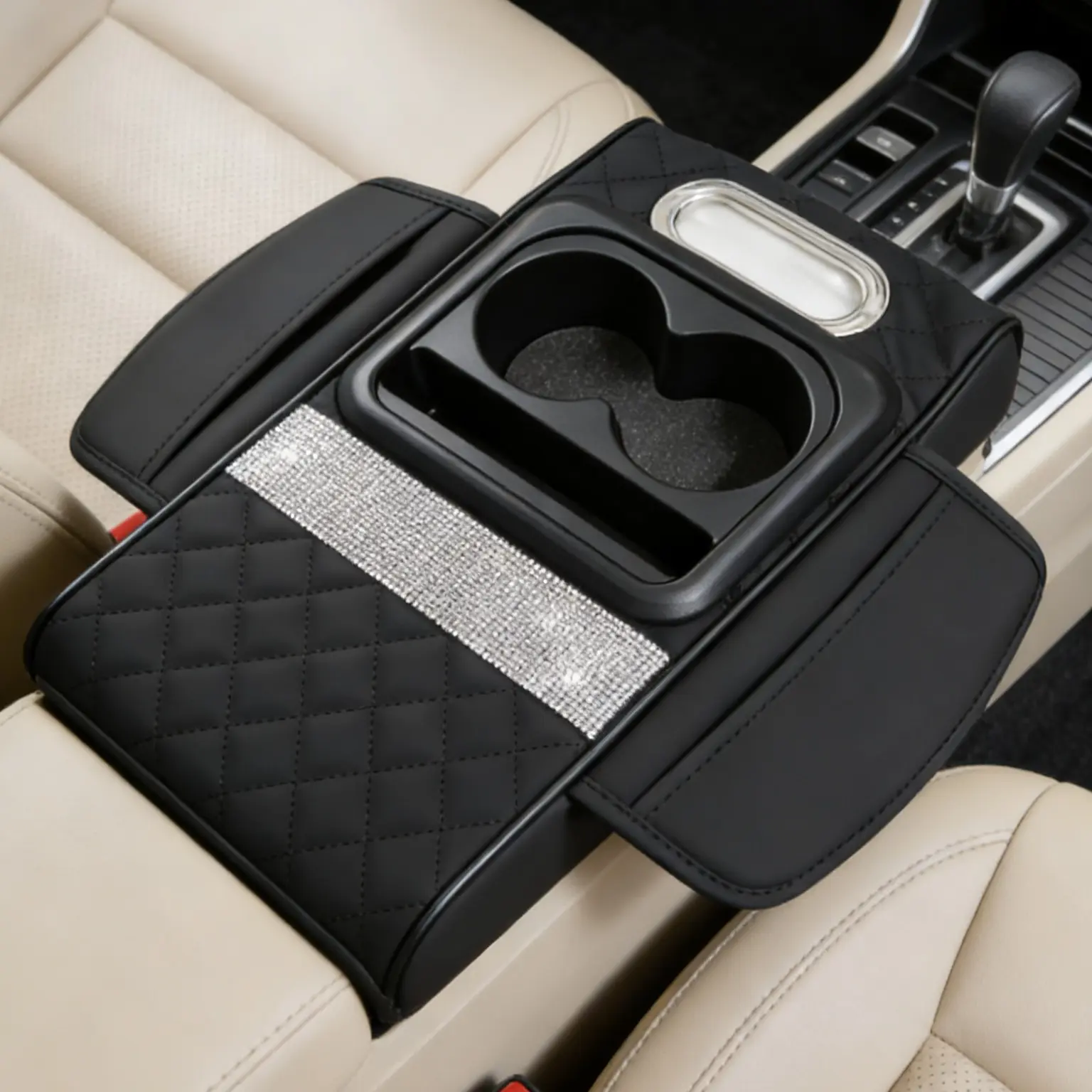 AutoVerve Elite Car Center Console Armrest Pad - 4-in-1 Multifunctional Accessory with Storage Bag & Organizer, Comfortable Non-Slip Breathable All-Season Universal Fit for Car Interior Stowing & Tidying auto box deals tool-free installation, Car