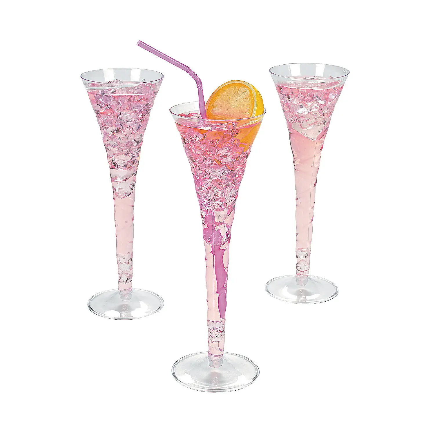 Disposable Plastic Champagne Flutes - 25pc Glamorous Kitchen Drinkware, Vibrant Colored Drinking Cups, No-Fuss Cleanup for Wedding & Party Toasts, Drinking Glasses