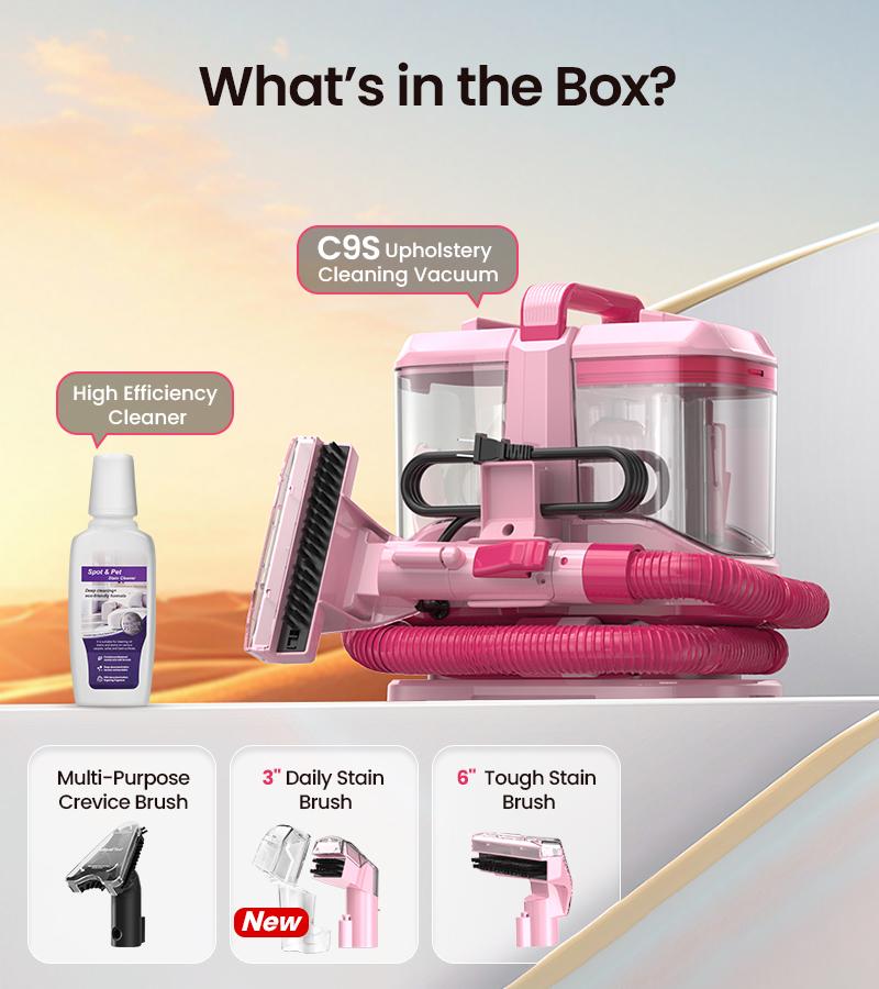 Upholstery Carpet Vacuum Cleaner, 18KPa Suction Spot Cleaning Machine for Pet Stains, Carpets, Sofa, Car Seats, Mattress, with 3 Multipurpose Cleaning Tools, 6'' Deep Cleaning Brush | Portable 3-in-1 Little Pink C9S pet lovers home essentials Summer Sale Upholstery Carpet Vacuum Cleaner, 18KPa Suction Spot Cleaning Machine for Pet Stains, Carpets, Sofa, Car Seats, Mattress, with 3 Multipurpose Cleaning Tools, 6'' Deep Cleaning Brush | Portable 3-in-1 Little Pink C9S pet lovers home essentials Summer Sale
